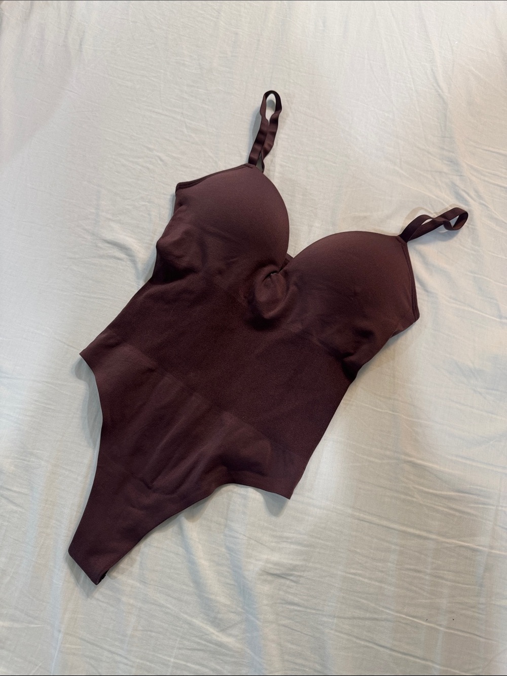 Viral Primark Seamless Sculpting Padded Bra Bodysuit in Dark Brown